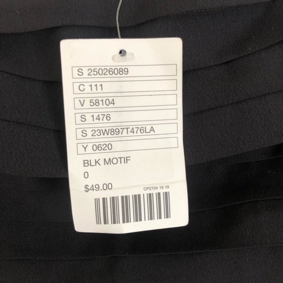 Silence + Noise Black Tiered Crop Top Tube Top NWT size 0 - Picture 8 of 10